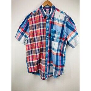 Brooks Brothers Mens Large Plaid Brooks Brothers Short Sleeve Button Down Shirt